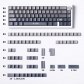 Gradient Grey 104+32 PBT Doubleshot Backlit Keycaps Set Cherry Profile Side Legends for MX Switches Mechanical Gaming Keyboard